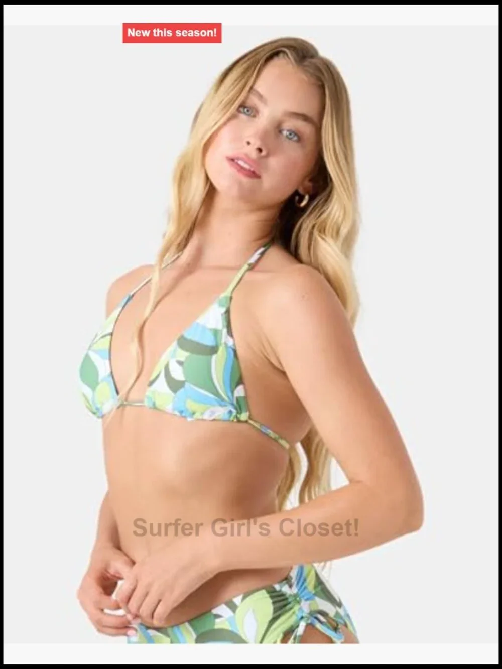 Women's Triangle Bikini Top – Adjustable Straps, Removable Pads, UPF 50+